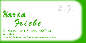 marta friebe business card